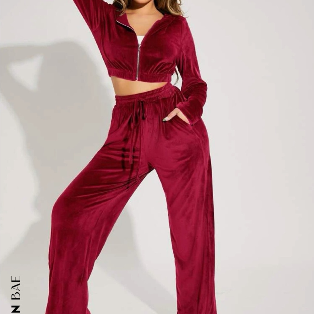 shein velvet tracksuit size small